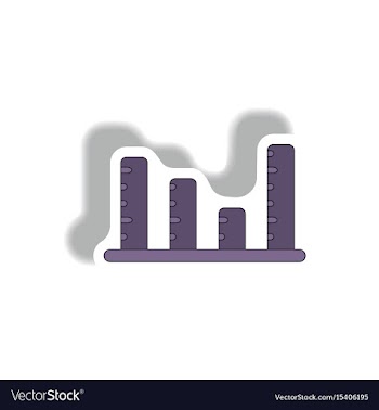 Bar graph business statistic vector image