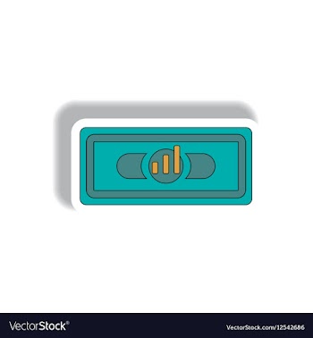 Bar graph on banknote in paper vector image