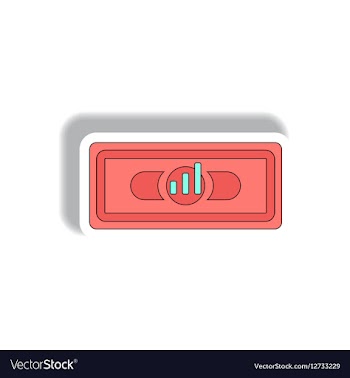 Bar graph on banknote in paper vector image