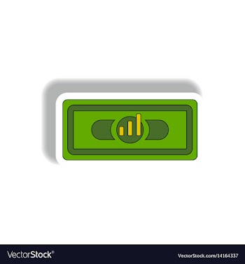 Bar graph on banknote in paper vector image