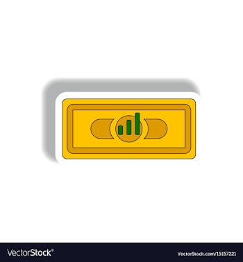 Bar graph on banknote in paper vector image