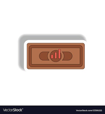 Bar graph on banknote in paper vector image