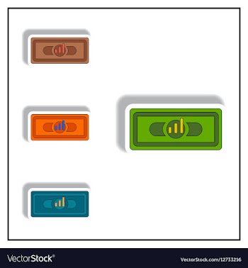 Bar graph on banknote vector image