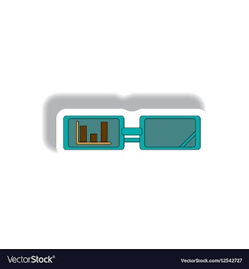 Bar graph on glasses in paper vector image