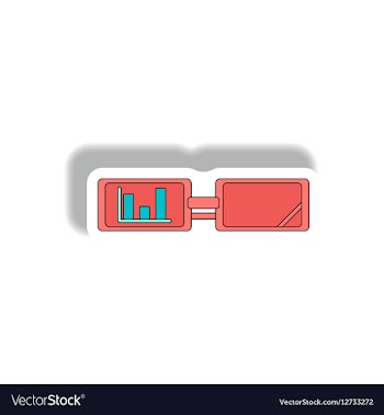 Bar graph on glasses in paper vector image