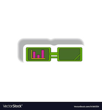Bar graph on glasses in paper vector image