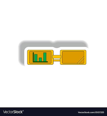 Bar graph on glasses in paper vector image
