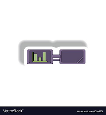 Bar graph on glasses in paper vector image