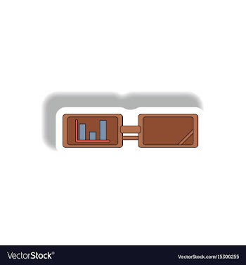 Bar graph on glasses in paper vector image