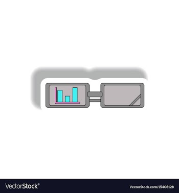 Bar graph on glasses in paper vector image