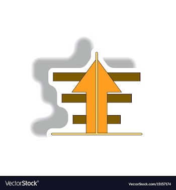 Bar graph with rising arrow in vector image