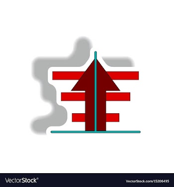 Bar graph with rising arrow in vector image