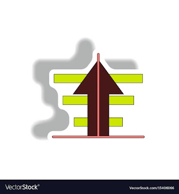 Bar graph with rising arrow in vector image