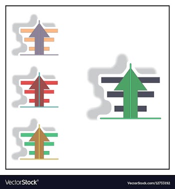 Bar graph with rising arrow vector image