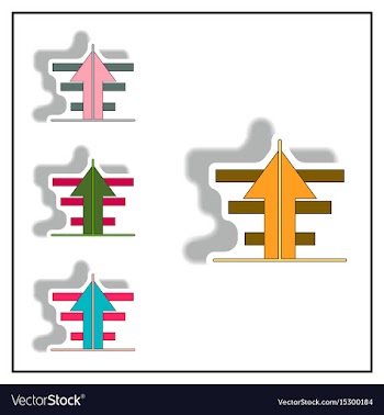 Bar graph with rising arrow vector image
