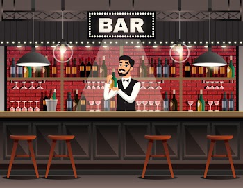 Bar interior realistic composition Free Vector