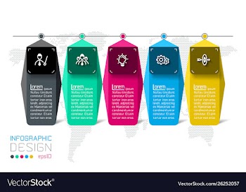 Bar labels infographic with 5 steps vector image