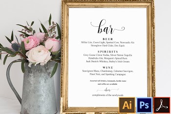 Bar Menu Sign, Bar Menu printable, Wedding Bar Sign Bar Sign