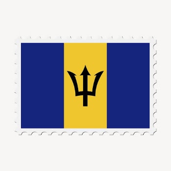 Barbados flag clipart, postage stamp | Free Vector - rawpixel