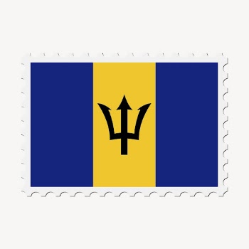 Barbados flag collage element, postage | Free PSD - rawpixel