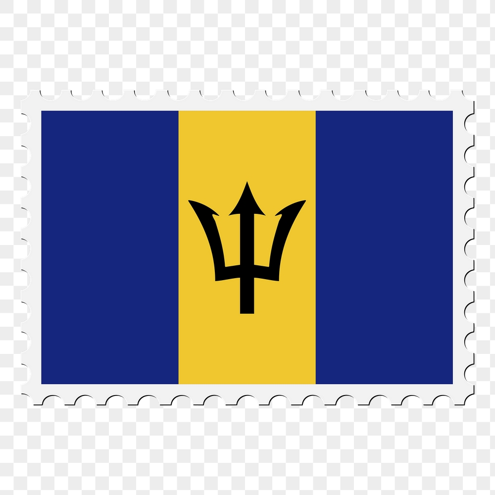 Barbados flag png sticker, postage | Free PNG - rawpixel