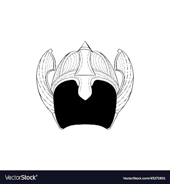 barbarian helmet king line art design