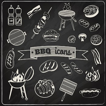 Barbecue chalkboard set