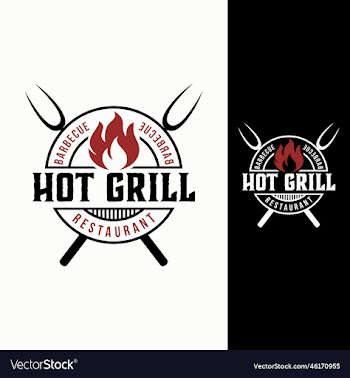 barbecue fire barbeque grill steak badge logo