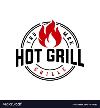 barbecue fire barbeque grill steak badge logo