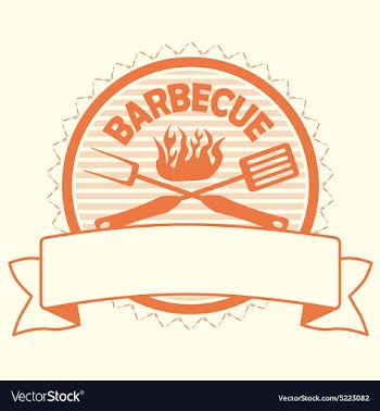 Barbecue label stamp design element vector image