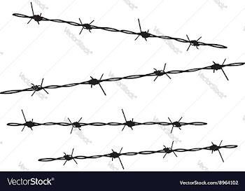 Barbed Wire Silhouette3 vector image