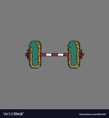 Barbell weight in hatching style vector image