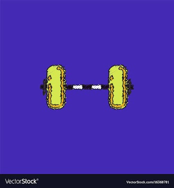Barbell weight in hatching style vector image