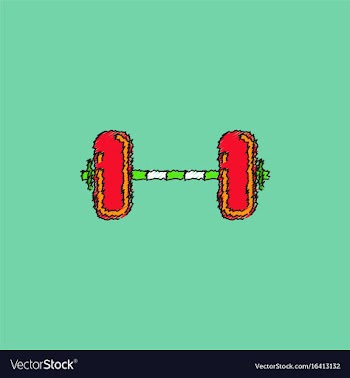 Barbell weight in hatching style vector image