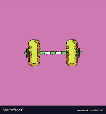 Barbell weight in hatching style vector image
