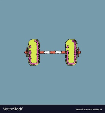 Barbell weight in hatching style vector image