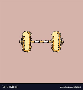 Barbell weight in hatching style vector image
