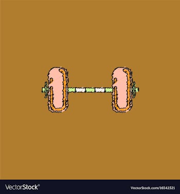Barbell weight in hatching style vector image