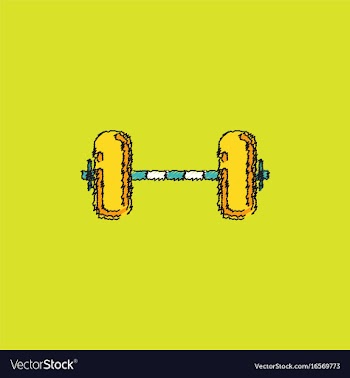 Barbell weight in hatching style vector image