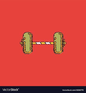 Barbell weight in hatching style vector image