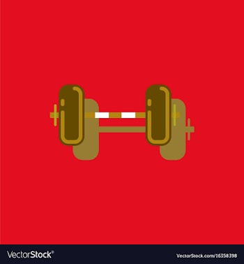 Barbell weight in sticker style vector image