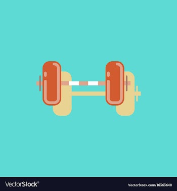 Barbell weight in sticker style vector image