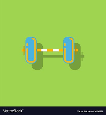 Barbell weight in sticker style vector image