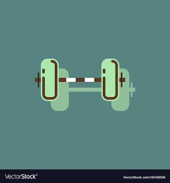 Barbell weight in sticker style vector image