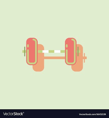 Barbell weight in sticker style vector image