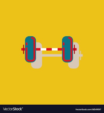 Barbell weight in sticker style vector image