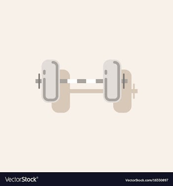 Barbell weight in sticker style vector image