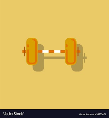 Barbell weight in sticker style vector image