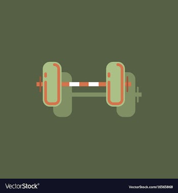 Barbell weight in sticker style vector image