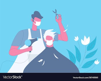 barber making haircut concept